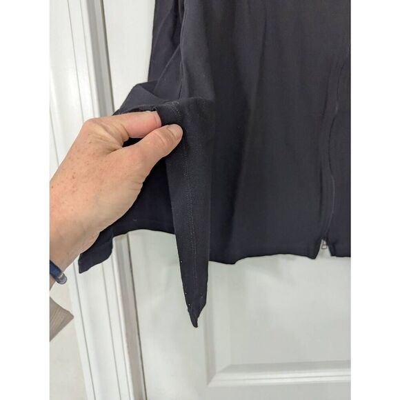 Eileen Fisher Hooded Zipper Jacket women's size XS black tunic minimalist - Picture 5 of 7